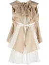 Shanshan Ruan Tulle-overlay Panelled Top In Neutrals