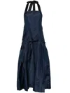 Shanshan Ruan Vintage Pleated Apron Dress In Blue