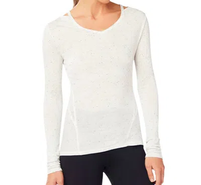 Shape Active South Street Long Sleeve Tee In White And Black In Metallic