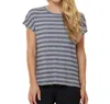 Shape Active Stripe Boxy Tee In Heather Grey Stripe In Blue