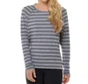 Shape Active Stripe Long Sleeve Tee In Heather Grey Stripe In Blue