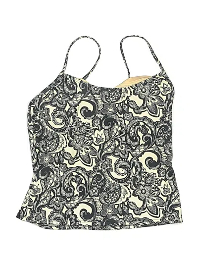Pre-owned Shape Fx Swimsuit Top Gray Paisley Pattern Swimwear