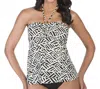 Shape Solver Nouveau Script Bandeau Tankini Top In Sol Black And White In Multi