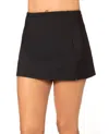 Shape Solver Plus Size Side Slit Swim Skirt In Black In Black