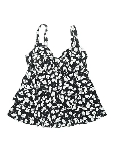 Pre-owned Shape Solver Swimsuit Top Black Print Pattern Swimwear