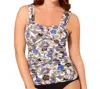 Shape Solver Wide Strap Tankini Top In Le Fleur In Multi