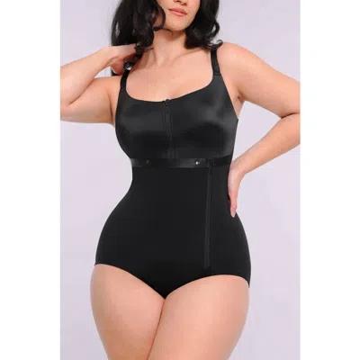 Shapellx Airslim Built-in Tummy Control Cincher Brief Bodysuit In Black