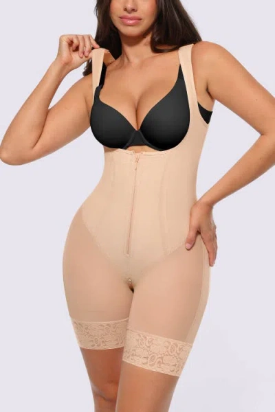 Shapellx Boot-yeah Airslim® Open Bust Tummy Control Bodysuit In Neutral