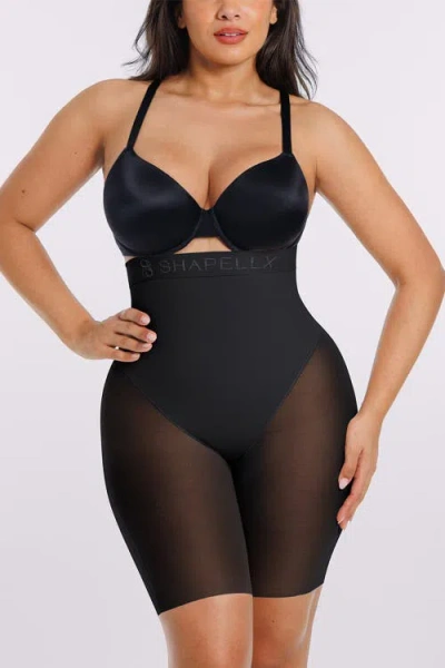 Shapellx Butt Lifting Padded High Waist Shapewear Shorts In Black