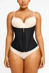 Shapellx Core Control Latex Waist Trainer In Jet Black