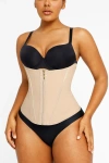 Shapellx Core Control Latex Waist Trainer In Pinkish Beige