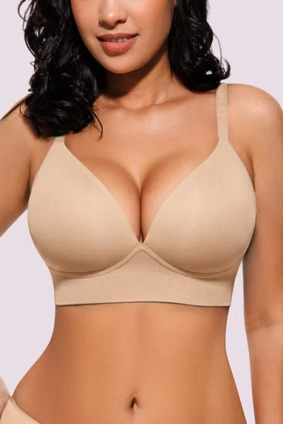 Shapellx Everyday Back Smoothing Wireless Push-up Bra In Neutral