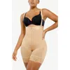 Shapellx Firm Tummy Compression Bodysuit Shaper With Butt Lifter In Cream Beige