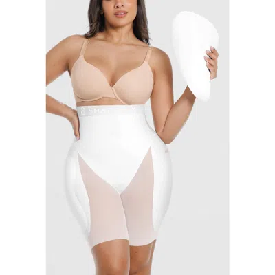 Shapellx Hip Enhancer Padded High Waist Body Shaper Shorts In Brown