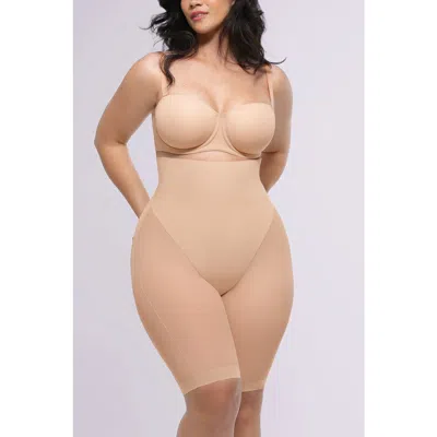 Shapellx Meshsmooth Butt-lifting Above-knee Short In Neutral