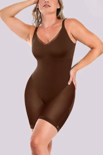 Shapellx Meshsmooth Butt-lifting Bodysuit In Brown