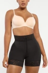 Shapellx Mid-rise Steel Boned Butt-lifting Shorts In Onyx Black