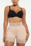 Shapellx Mid-rise Steel Boned Butt-lifting Shorts In Tres Naturale