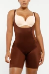 Shapellx Firm Tummy Compression Bodysuit Shaper With Butt Lifter In Chocolate