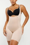Shapellx Open Bust Butt-lifting Full Bodysuit In Tres Naturale