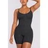 Shapellx Seamless Mid-thigh Full Shaping Bodysuit In Black