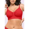 Shapellx Skin Flow Smooth Unlined Wireless Bra In Red