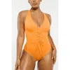 Shapellx Smart Sculpt Plunge Corset Shaping Swimsuit In Orange Yellow