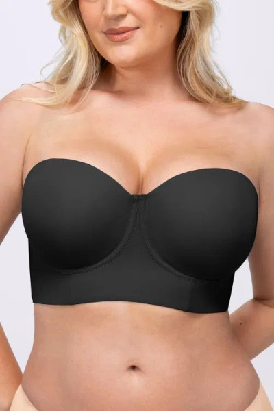 Shapellx Strapless Convertible Underwire Bra Full Coverage In Black