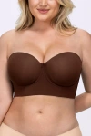 Shapellx Strapless Convertible Underwire Bra Full Coverage In Brown