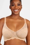 Shapellx Supportive Unlined Lace Underwired Bra In Khaki Beige