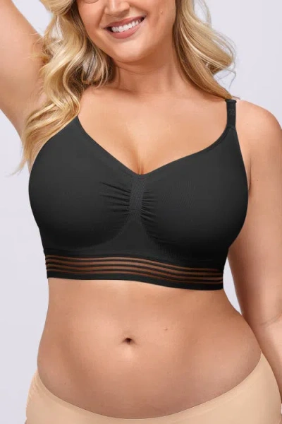 Shapellx Wireless Full Coverage Seamless Bra In Black