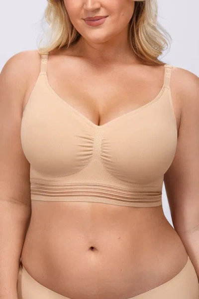 Shapellx Wireless Full Coverage Seamless Bra In Nude