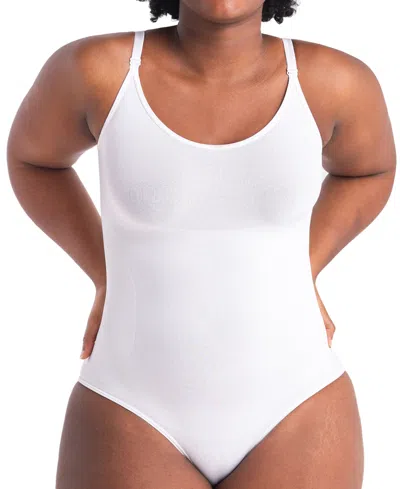Shapermint Essentials Women's All Day Every Day Scoop Neck Bodysuit 95001 In White