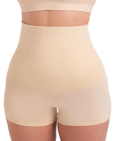 Shapermint Essentials Women's High Waisted Shaper Boyshort 18437 In Beige