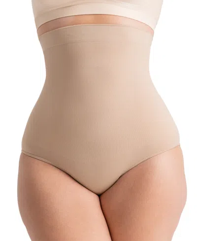 Shapermint Essentials Women's High Waisted Shaper Panty 54008 In Beige