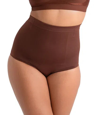 Shapermint Essentials Women's High Waisted Shaper Panty 54008 In Chocolate