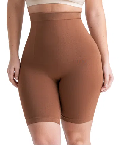 Shapermint Essentials Women's High Waisted Shaper Short 55021 In Latte