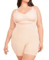 Shapermint Essentials Women's Open Bust Bodysuit Shaper Short 73005 In Chai