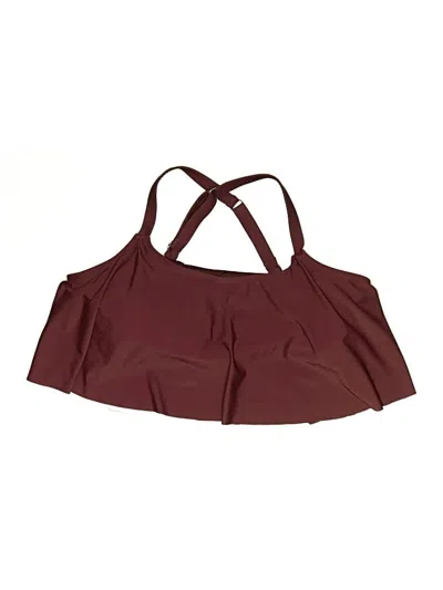 Pre-owned Shapermint Swimsuit Top Burgundy Swimwear