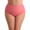 Shapesolver Basic Brief Plus Size Swimsuit Bottom In Pink
