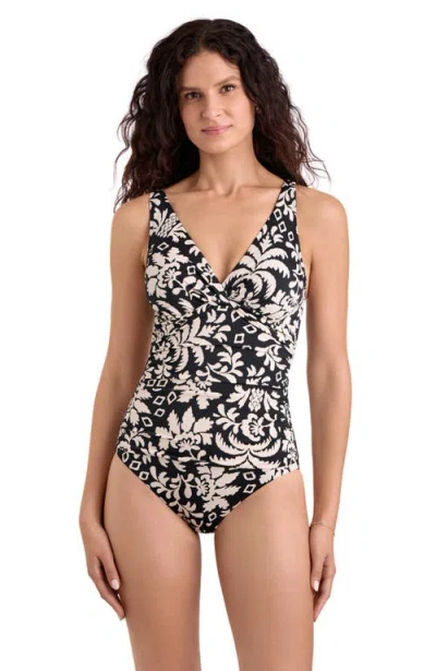 Shapesolver Brynn Twist Underwire One-piece Swimsuit In Brown