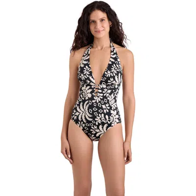 Shapesolver Lexi Knot Front One-piece Swimsuit In Blue