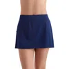 Shapesolver Side Zipper Pocket Plus Size Swim Skort In Blue