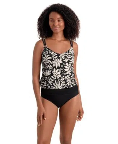Shapesolver Sport By Mimi Flamingo Mimi Flamingo Womens Printed V Neck Tankini Top Hipster Bikini Bottoms