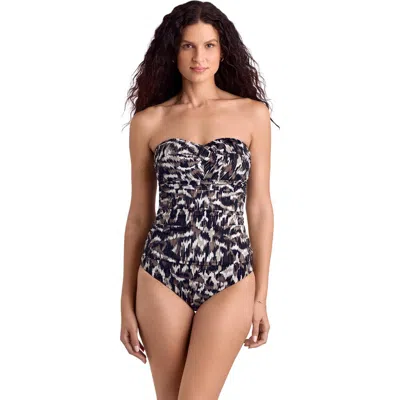 Shapesolver Summer Bandini Swimsuit Top In Brown