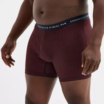 Shaquille O'neal Xlg Activated Cooling Mens Big And Tall 3 Pack Boxer Briefs 346161 In Brown