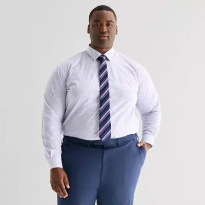 Shaquille O'neal Xlg Big And Tall Mens Button Down Dress Shirt + Tie Set In Purple
