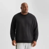 Shaquille O'neal Xlg Double Knit Mens Round Neck Long Sleeve Big And Tall Sweatshirt In Black