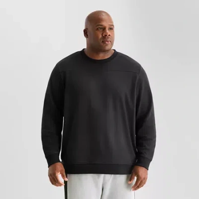 Shaquille O'neal Xlg Double Knit Mens Round Neck Long Sleeve Big And Tall Sweatshirt In Black