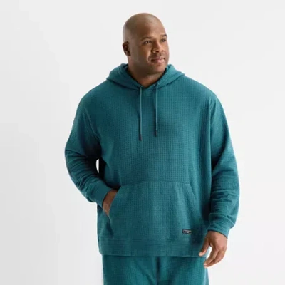 Shaquille O'neal Xlg Double Knit Pique Mens Long Sleeve Active Big And Tall Hoodie In Blue